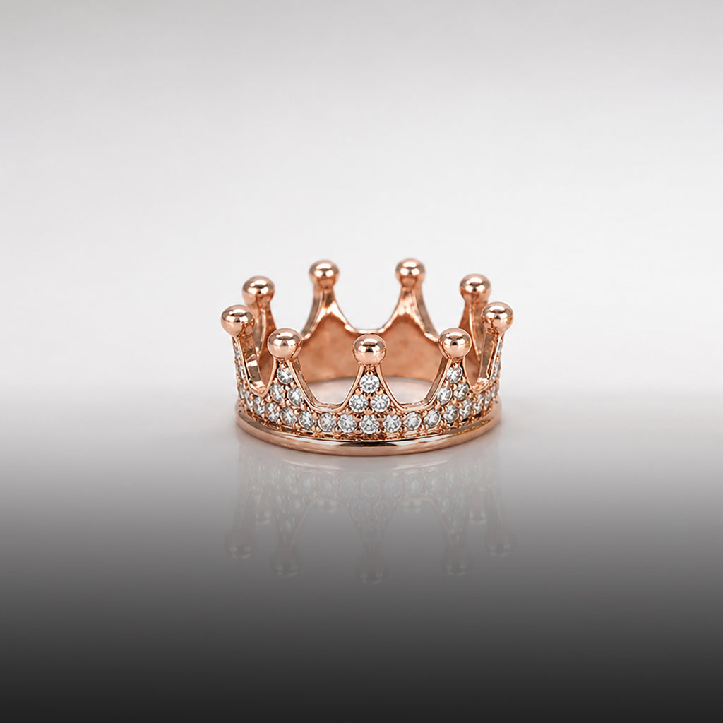 9 point diamond crown bands in 14k