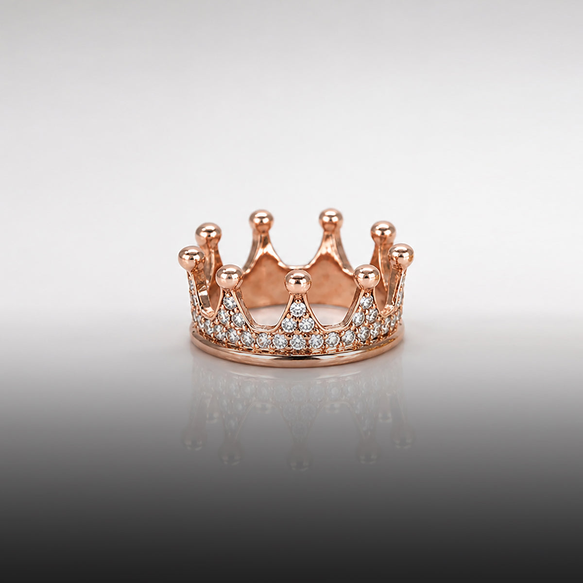 9 point diamond crown bands in 14k