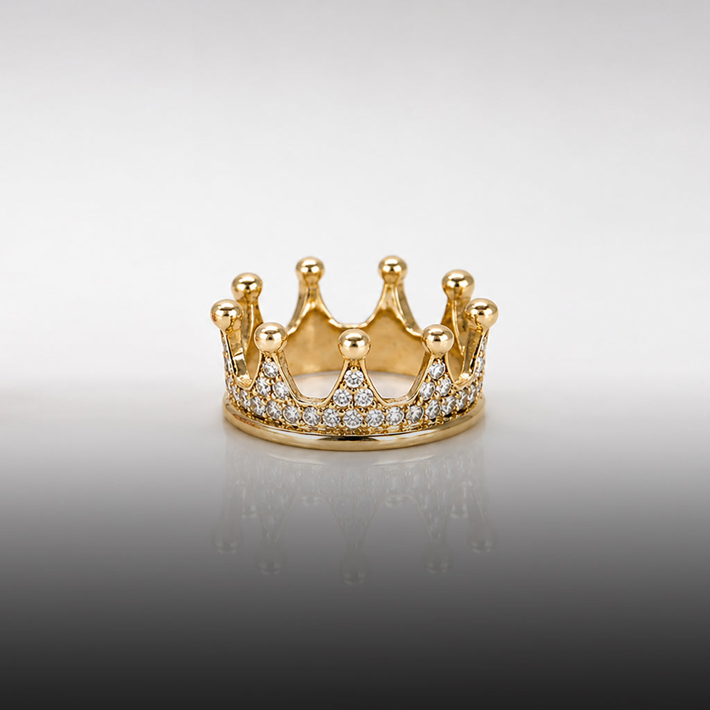 9 point diamond crown bands in 14k