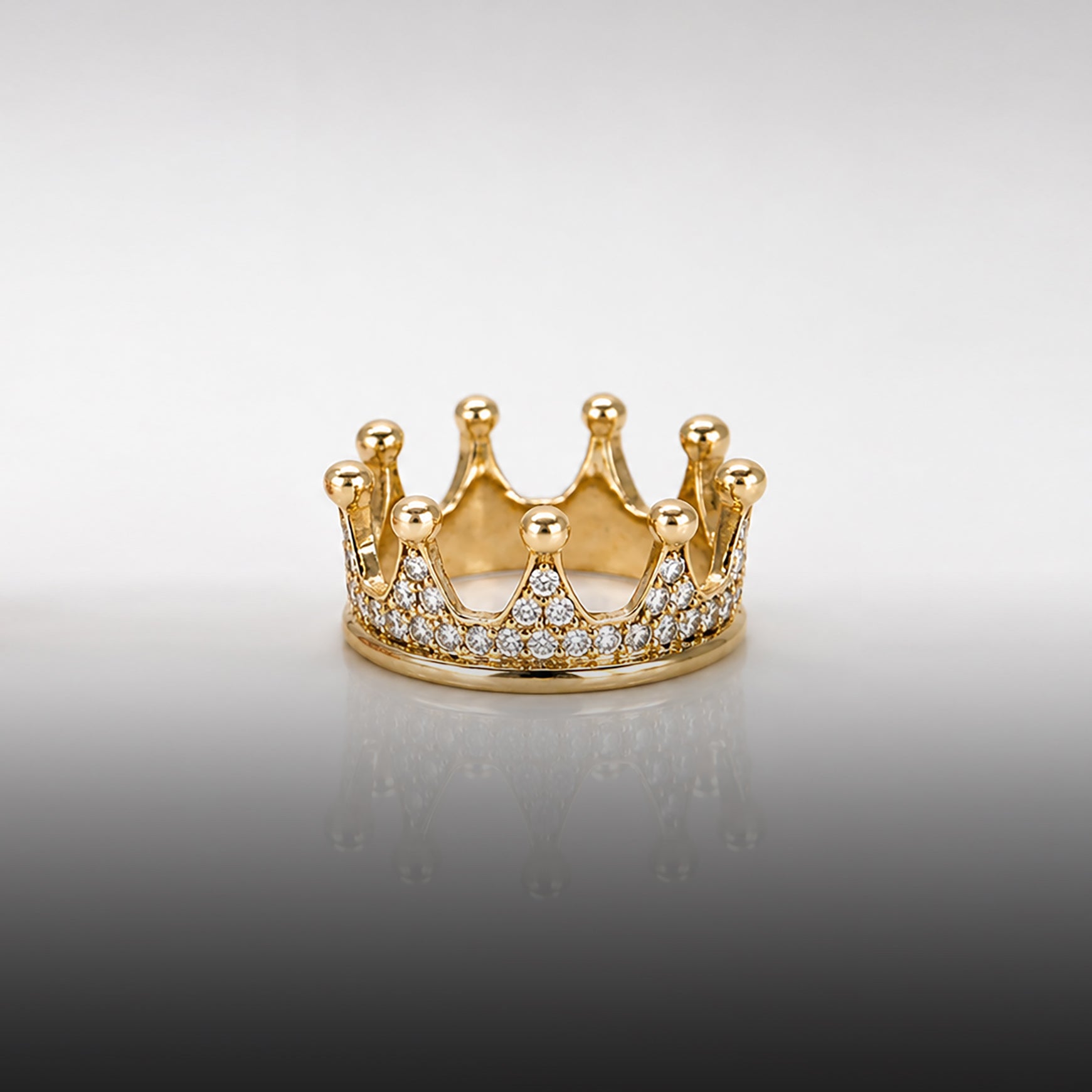 9 point diamond crown bands in 14k