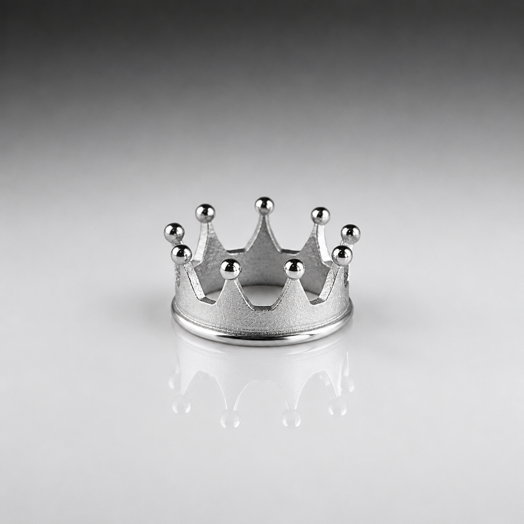 9 point crown bands in silver