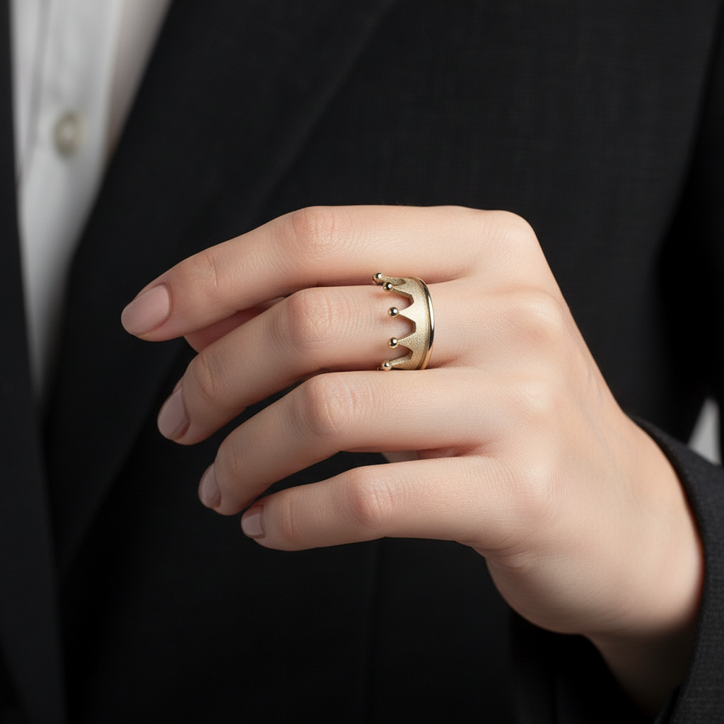 9 point crown band in 14k yellow gold
